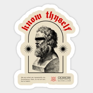 know thyself, philosophy streetwear Sticker